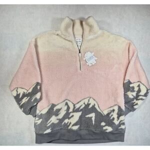 Fleece 1/4 zip Sherpa Pullover by Hippie Rose size S